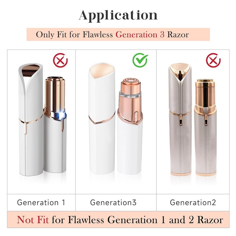 BECHY Replacement Heads New Generation 3 for Finishing Touch Flawless Facial Hair Remover Ring Light,New Version Replacement Blades for Women,18K Gold-Plated Rose Gold for Flawless - Image 2